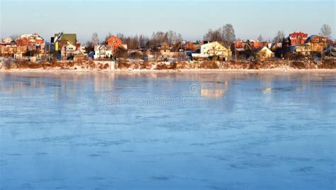 View of Neva River at Winter Sunset. Stock Photo - Image of frozen, cityscape: 103216280