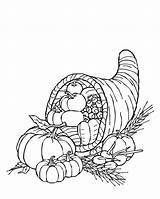 Thanksgiving Cornucopia Coloring Page  Free Printable sketch template