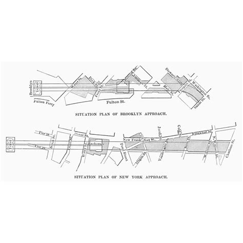 Map Brooklyn Bridge Nmap Of The Approaches To The Brooklyn Bridge On Both The Brooklyn (Top) And ...