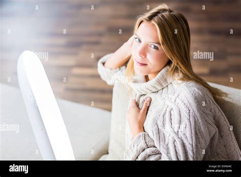 Light therapy, or phototherapy : treatment of depression with light Stock Photo - Alamy