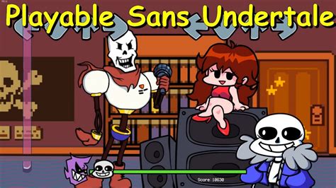 Playable Sans Undertale - Friday Night Funkin Mod - YouTube