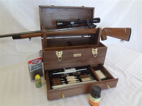 Solid Walnut Gun Cleaning Box - Etsy