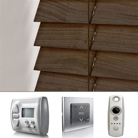 Motorised Remote Control Walnut Wooden Venetian Blinds – Cheapest Blinds UK Ltd