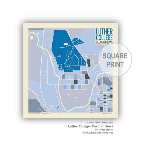 Luther College Decorah Iowa Campus Art Map Print - Etsy