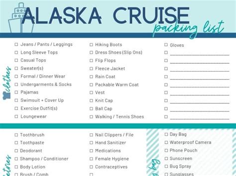 Best Alaska Cruise Packing List [PDF] Printable Checklist