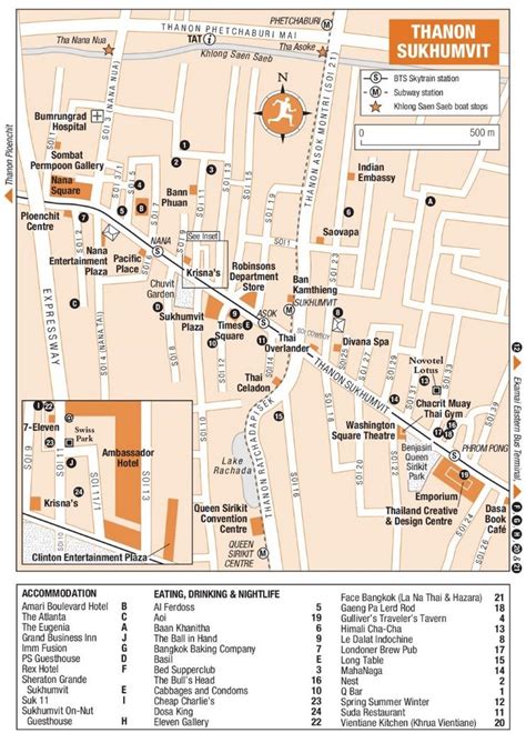 Thanon Sukhumvit map | Map, Bangkok, Tourist places