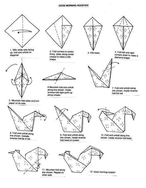 origami instructions | Origami easy, Origami rooster, Origami diagrams