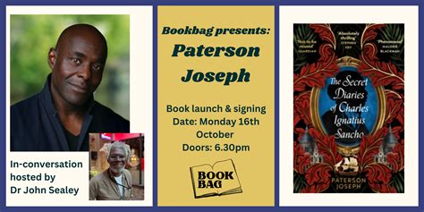 Mon 16th Oct / Paterson Joseph In Conversation – Bookbag Bookshop