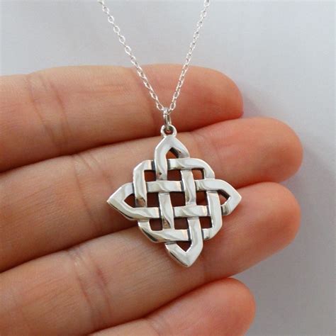 Celtic Knot Necklace - 925 Sterling Silver - Irish Love Knots Pendant ...