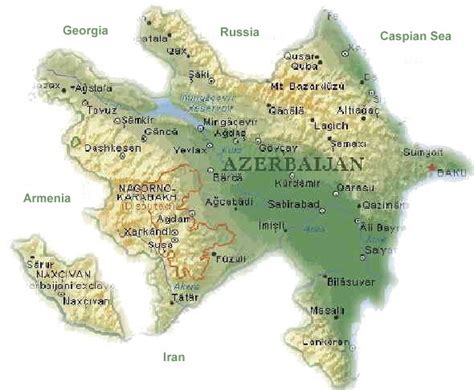 Topographic Map of Azerbaijan