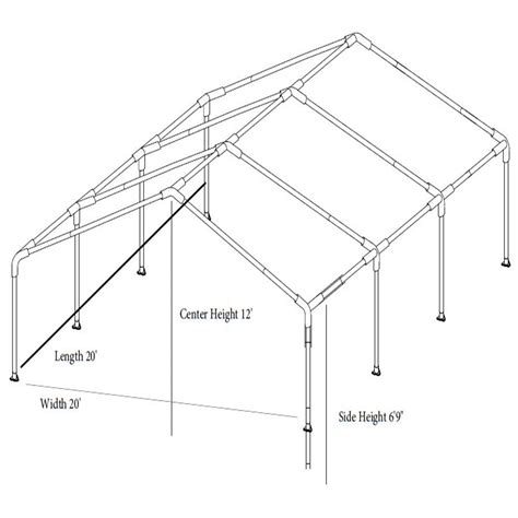 EVENT CANOPY - 20'x20'x12' (8 legs) Portable Carport Wedding Party Can ...