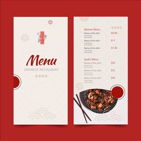 Premium Vector | Japanese restaurant menu template