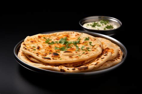 Classic Aloo Pyaz Paratha on white background The popular street food ...