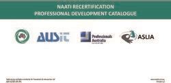 NAATI RECERTIFICATION PROFESSIONAL DEVELOPMENT CATALOGUE