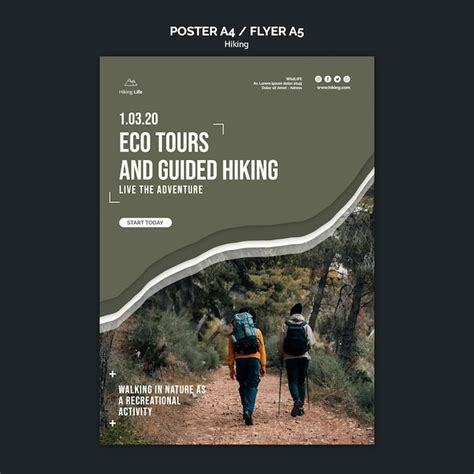 Free PSD | Hiking poster template