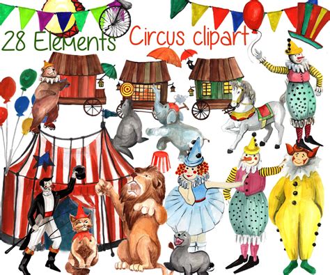 Circus Clipart: kids CLIP Art Vintage Circus Art | Etsy