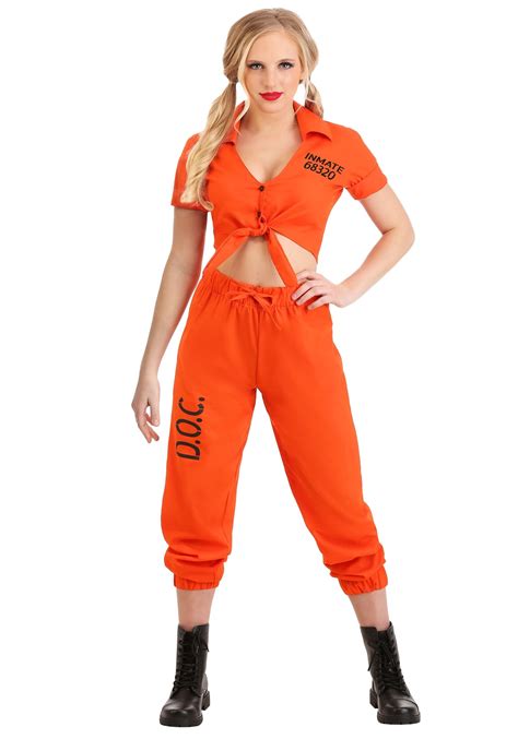 Orange Inmate Prisoner Costume Women's - Walmart.com - Walmart.com