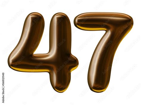 Number 47 design with balloon style in 3d render Stock Illustration ...