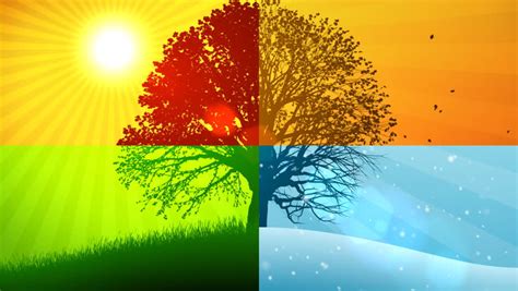 loopable animation landscape showing four seasons Stock Footage Video ...