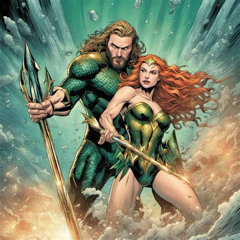 DreamUp Creation - Aquaman and Mera by Splynter17 on DeviantArt