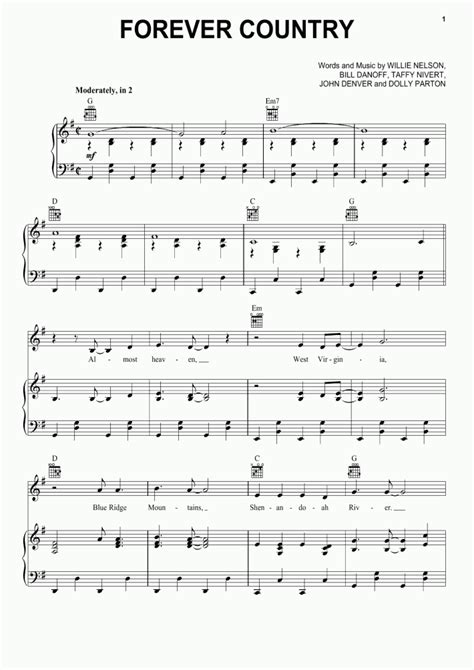 Forever Country Piano Sheet Music | OnlinePianist