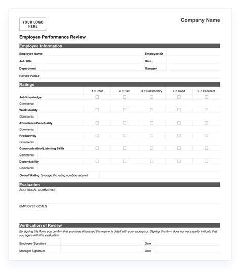 30 60 90 Day Employee Performance Review Template