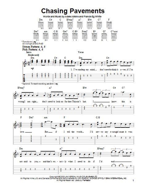 Chasing Pavements by Adele - Easy Guitar Tab - Guitar Instructor