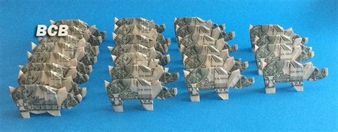 Money Origami Pigs | Money origami, Origami pig, Dollar origami