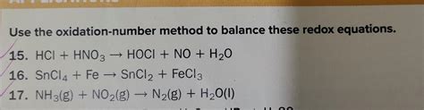 Solved Use the oxidation-number method to balance these | Chegg.com