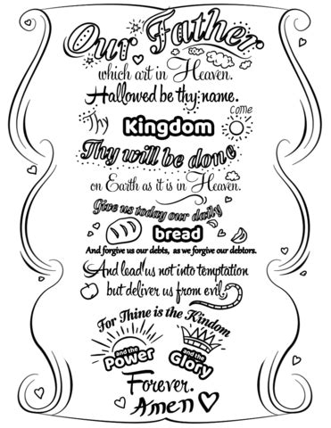 Lord's Prayer Doodle coloring page | Free Printable Coloring Pages