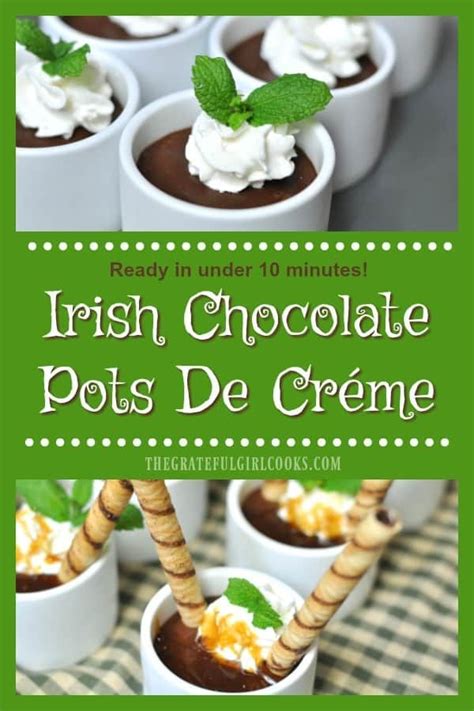 This easy, decadent, chocolate pots de créme dessert with Irish cream ...