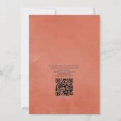 Rustic Watercolor Terracotta QR Code RSVP Wedding Invitation | Zazzle