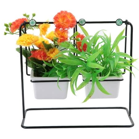 Flower Pot Rack, 9.6 X 4.7 X 8.7in Iron Rack Plant Display Stand, For Tables Living Room Office ...