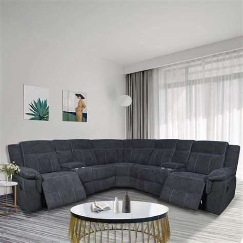 Reclining Sectional Sofa Power Motion Sofa Living Room Sofa Corner with ...