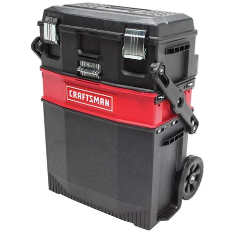 CRAFTSMAN 22-in 1-Drawer Red Plastic; Metal Wheels Lockable Tool Box in the Portable Tool Boxes ...