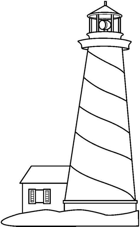 Black And White Lighthouse Clip Art Sketch Coloring Page | Clip art, Lighthouse painting, Easy ...