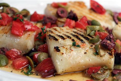 Grilled Bacalao (Salt Cod) Steaks with Olive Sauce | KQED