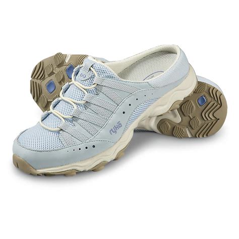 Women's Ryka® Bungee Mules, Light Blue / White - 163507, Casual Shoes ...