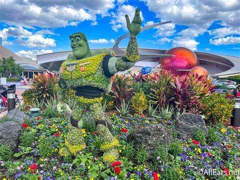 2023 wdw atmo EPCOT flower and garden festival topiaries topiary buzz lightyear mission space-21 ...