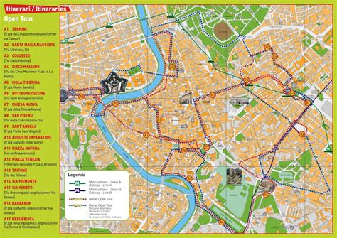 Image result for rome hop on hop off bus route map 110 | Carte rome ...