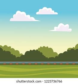 Train Track Landscape Stock Vector (Royalty Free) 1223736766 | Shutterstock