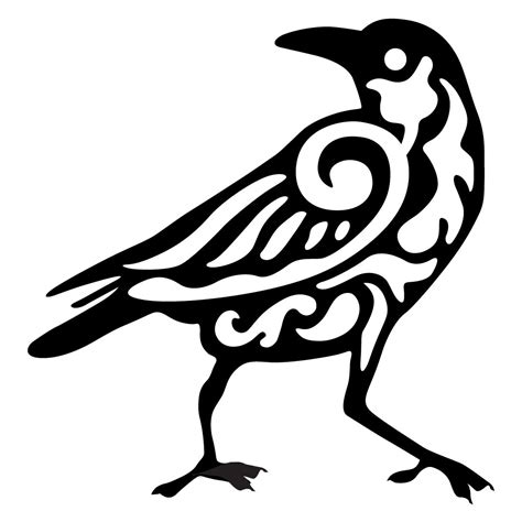 Viking style line-art raven | Wings - Ravens, Crows, Bats, Dragonflies, Bugs | Pinterest ...
