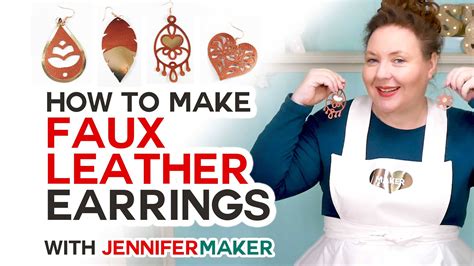 JenniferMaker.com - DIY Faux Leather Earrings with Foil Vinyl HTV