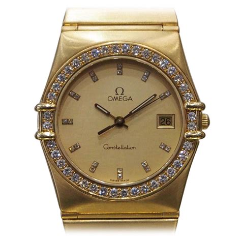 Omega Yellow Gold and Diamond Constellation Quartz Wristwatch | 1stdibs.com | Vintage watches ...