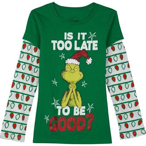 AmazonSmile: Dr Seuss The Grinch Is It Too Late To Be Good? Girls Long ...