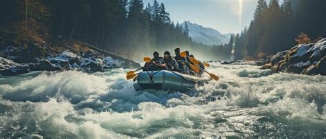 Premium Photo | Rafting in white water