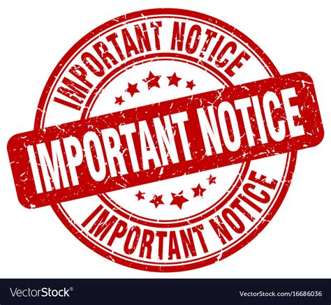 Important notice stamp Royalty Free Vector Image