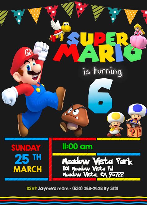 Mario Bros Birthday Invitation | Amazing Invite