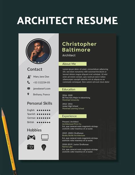 Architecture Resume Templates in Word - FREE Download | Template.net