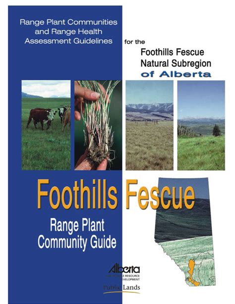 Foothills Fescue Range Plant Community Guide – Grassland Restoration Forum